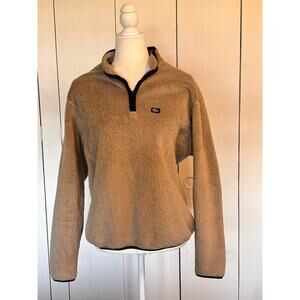 Lowe Alpine Women’s Size Large ¾ Zip Fleece Pullover-Tan w/black‎ piping